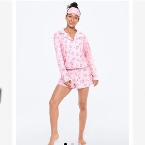 Pink Victoria Secret flannel pajama set